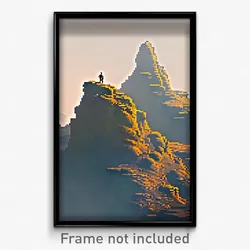 Pixel Art Poster - Smoggy Outcropping (8 Bit Psychedelic Video Game Print)