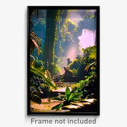 Pixel Art Poster - Ample Jungle (8 Bit Psychedelic Trippy Video Game Print)