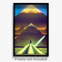 Pixel Art Poster - Gigantic Pyramid (8 Bit Psychedelic Trippy Video Game Print)