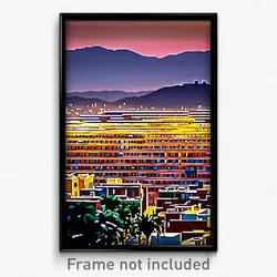 Pixel Art Poster - Vast Mexican City (8 Bit Psychedelic Trippy Video Game Print)