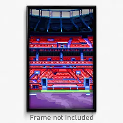 Pixel Art Poster - Silent Stadium (8 Bit Psychedelic Trippy Video Game Print)