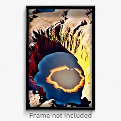 Pixel Art Poster - Enormous Sinkhole (8 Bit Psychedelic Trippy Video Game Print)