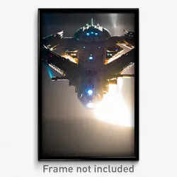 Pixel Art Poster - Original Spaceship (8 Bit Psychedelic Video Game Print)