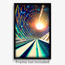 Pixel Art Poster - Flying Tunnel (8 Bit Psychedelic Trippy Video Game Print)