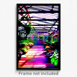Pixel Art Poster - Energetic Greenhouse (8 Bit Psychedelic Video Game Print)