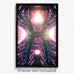 Pixel Art Poster - Webbed Hyperspace (8 Bit Psychedelic Trippy Video Game Print)