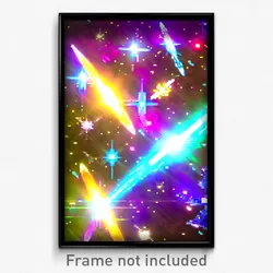 Pixel Art Poster - Zany Galaxy Battle (8 Bit Psychedelic Video Game Print)