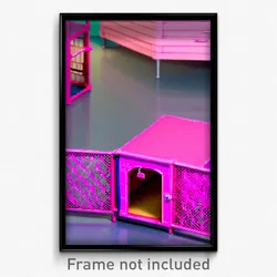 Pixel Art Poster - Pink Kennel (8 Bit Psychedelic Trippy Weird Video Game Print)