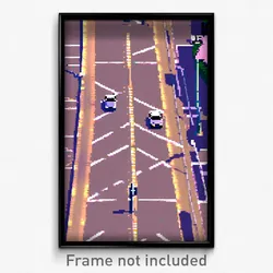 Pixel Art Poster - Mushy Intersection (8 Bit Psychedelic Video Game Print)