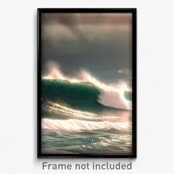 Pixel Art Poster - Rough Tsunami (8 Bit Psychedelic Trippy Video Game Print)
