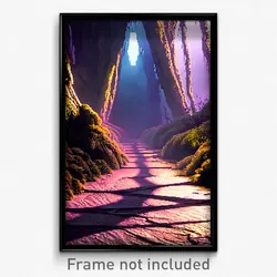 Pixel Art Poster - Creepy Ravine (8 Bit Psychedelic Trippy Video Game Print)