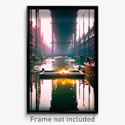 Pixel Art Poster - Gargantuan Canal (8 Bit Psychedelic Trippy Video Game Print)