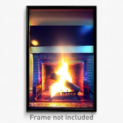 Pixel Art Poster - Musty Fireplace (8 Bit Psychedelic Trippy Video Game Print)