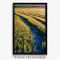 Pixel Art Poster - Warped Grassland (8 Bit Psychedelic Trippy Video Game Print)