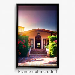 Pixel Art Poster - Bountiful Villa (8 Bit Psychedelic Trippy Video Game Print)