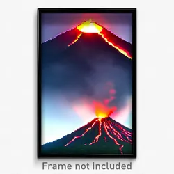 Pixel Art Poster - Thin Volcano (8 Bit Psychedelic Trippy Video Game Print)