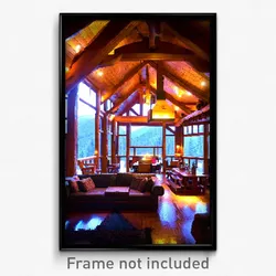 Pixel Art Poster - Treasured Lodge (8 Bit Psychedelic Trippy Video Game Print)