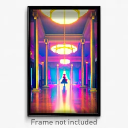 Pixel Art Poster - Wiggly Ballroom (8 Bit Psychedelic Trippy Video Game Print)