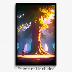 Pixel Art Poster - Agile Grove (8 Bit Psychedelic Trippy Weird Video Game Print)