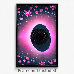 Pixel Art Poster - Flowery Black Hole (8 Bit Psychedelic Video Game Print)