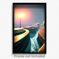 Pixel Art Poster - Swirly Canal (8 Bit Psychedelic Trippy Video Game Print)