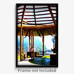 Pixel Art Poster - Circular Hut (8 Bit Psychedelic Trippy Video Game Print)