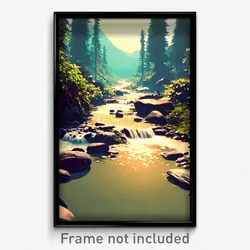 Pixel Art Poster - Nice Brook (8 Bit Psychedelic Trippy Weird Video Game Print)