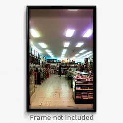Pixel Art Poster - Quaint Vinyl Store (8 Bit Psychedelic Video Game Print)