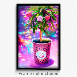 Pixel Art Poster - Artistic Bubble Tea (8 Bit Psychedelic Video Game Print)