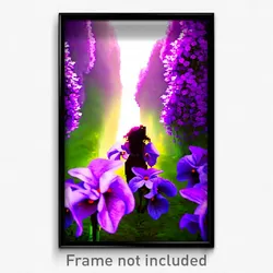 Pixel Art Poster - Violet Ravine (8 Bit Psychedelic Trippy Video Game Print)