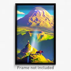 Pixel Art Poster - Worldly Mount (8 Bit Psychedelic Trippy Video Game Print)