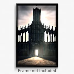 Pixel Art Poster - Monumental Portcullis (8 Bit Psychedelic Video Game Print)