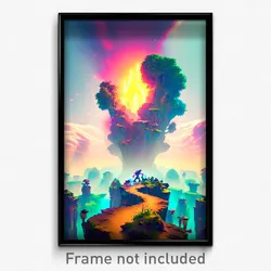 Pixel Art Poster - Crazy Rift (8 Bit Psychedelic Trippy Weird Video Game Print)