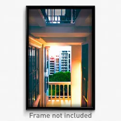 Pixel Art Poster - Complex Balcony (8 Bit Psychedelic Trippy Video Game Print)