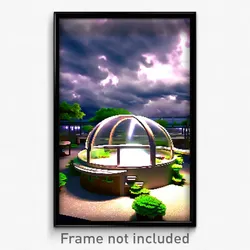 Pixel Art Poster - Cloudy Terrarium (8 Bit Psychedelic Trippy Video Game Print)