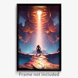 Pixel Art Poster - Bronze Chasm (8 Bit Psychedelic Trippy Video Game Print)