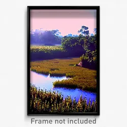 Pixel Art Poster - Pristine Marsh (8 Bit Psychedelic Trippy Video Game Print)
