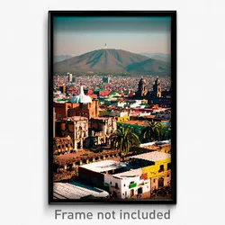 Pixel Art Poster - Neglected Mexican City (8 Bit Psychedelic Video Game Print)