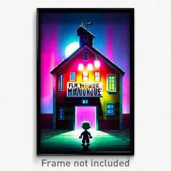 Pixel Art Poster - Flat Madhouse (8 Bit Psychedelic Trippy Video Game Print)