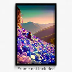 Pixel Art Poster - Mountainous Plastic (8 Bit Psychedelic Video Game Print)