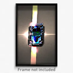 Pixel Art Poster - Slim Racecar (8 Bit Psychedelic Trippy Video Game Print)