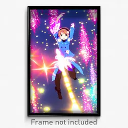 Pixel Art Poster - Sparkling Anime (8 Bit Psychedelic Trippy Video Game Print)