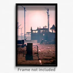 Pixel Art Poster - Vacant Resting Place (8 Bit Psychedelic Video Game Print)