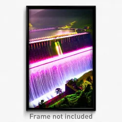 Pixel Art Poster - Square Dam (8 Bit Psychedelic Trippy Weird Video Game Print)