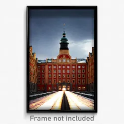 Pixel Art Poster - Huge Swedish Architecture (8 Bit Video Game Print)