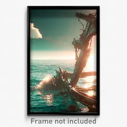 Pixel Art Poster - Fluid Sea Wreck (8 Bit Psychedelic Trippy Video Game Print)