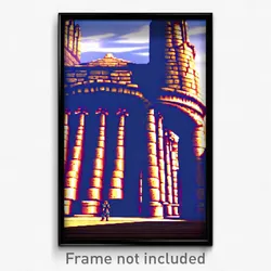 Pixel Art Poster - Distant Chantry (8 Bit Psychedelic Trippy Video Game Print)