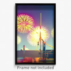 Pixel Art Poster - Impeccable New Year Day (8 Bit Psychedelic Video Game Print)