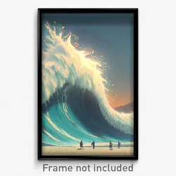 Pixel Art Poster - Humongous Tsunami (8 Bit Psychedelic Trippy Video Game Print)