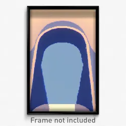 Pixel Art Poster - Light Blue Trapdoor (8 Bit Psychedelic Video Game Print)